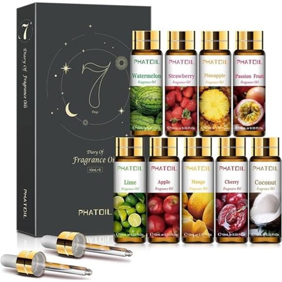 9PCS Fruity Essential Oils Gift Set, 10ml/0.33fl.oz Fragrance Oils for Soap - Picture 7 of 7